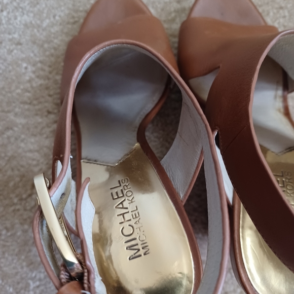 Micheal Kors Brown Wedge Sandals- Size 6.5 M - Picture 11 of 15